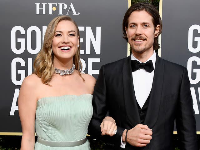 <p>Kevork Djansezian/NBCU Photo Bank/NBCUniversal/Getty</p> Yvonne Strahovski and Tim Loden at the 76th Annual Golden Globe Awards on Jan. 6, 2019, in Los Angeles.