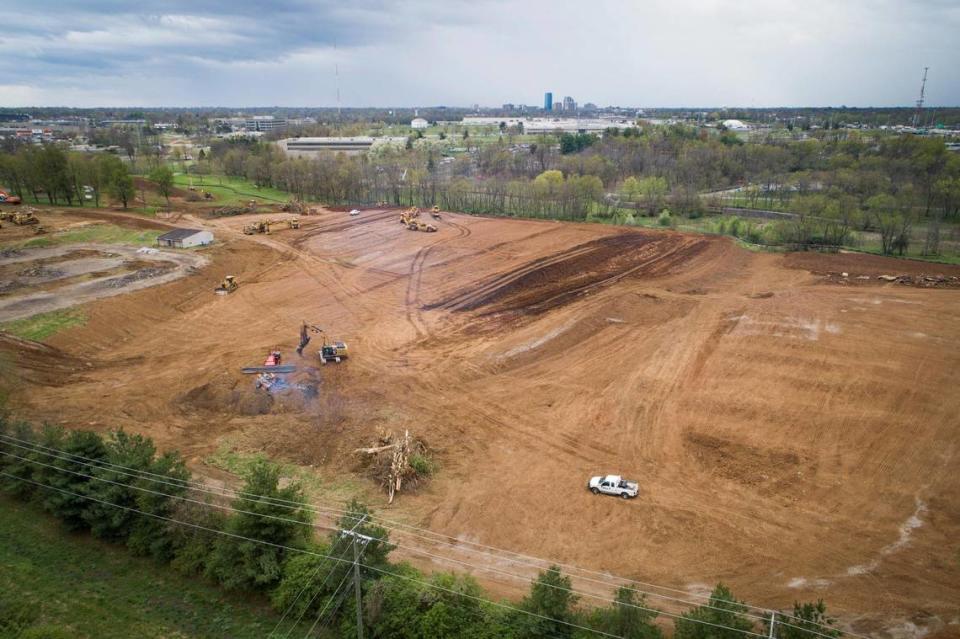 A new 143,000 square foot Amazon fulfillment center is currently under constriction at 1180 Newtown Pike in Lexington, Ky., Thursday, April 8, 2021. Once completed, Amazon expects to hire up to 500 part-time, seasonal and full-time employees.