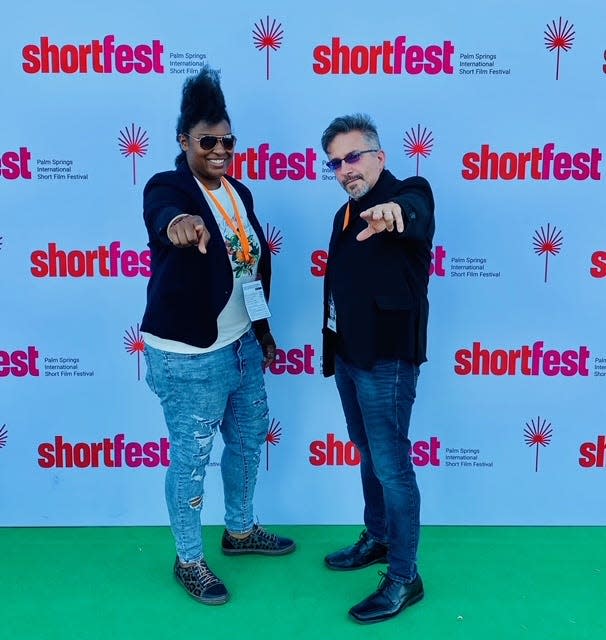 Gracie Henley, left, and Louie Comella at the Palm Springs International ShortFest.