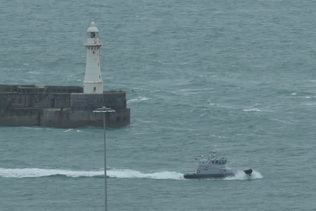Border Force patrol boat Speedwell returning to Dover Harbour