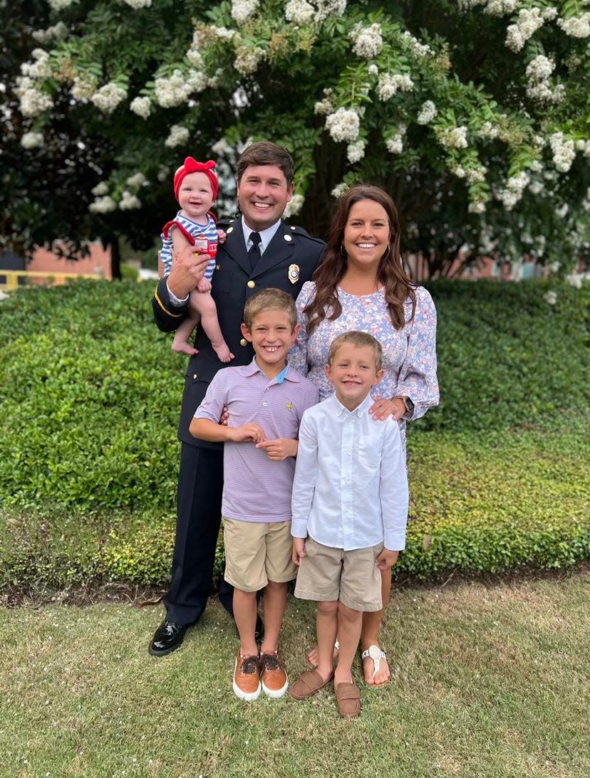 Lt. Rushton Metzler with his wife, Mandy, and children Knox, 10, Luke, 8, and Tatem, 2.