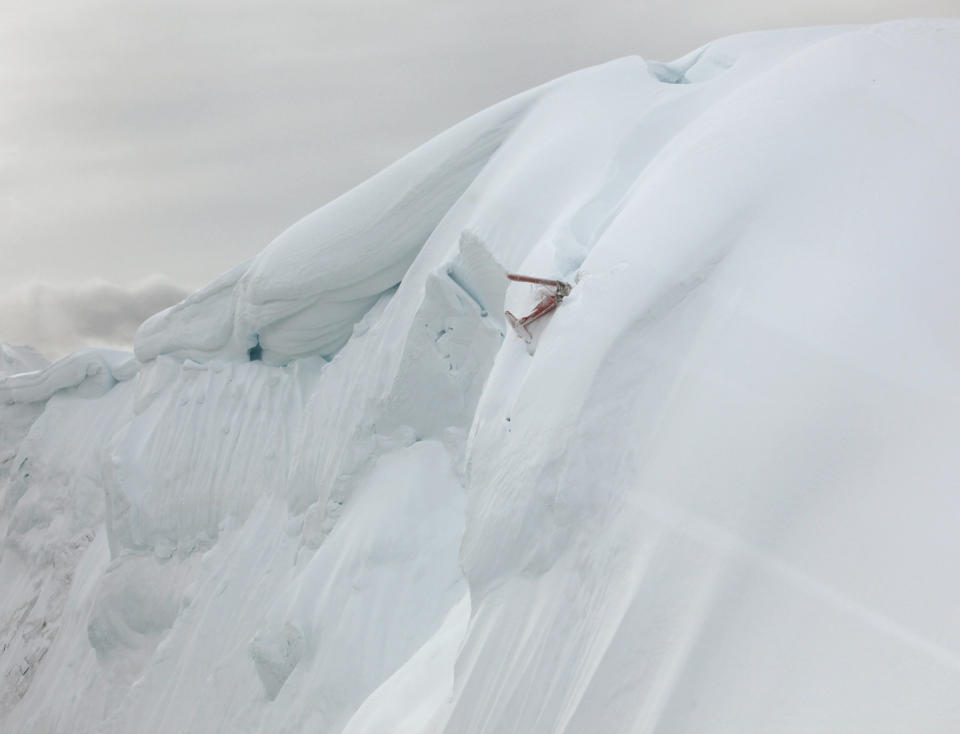 The wreckage of a sightseeing plane that crashed near the summit of one of the mountains in Denali National Park in this National Park Service image in Alaska, U.S., on August 6, 2018. Picture taken on August 6, 2018. Courtesy National Park Service/Handout via REUTERS ATTENTION EDITORS - THIS IMAGE HAS BEEN SUPPLIED BY A THIRD PARTY. TPX IMAGES OF THE DAY