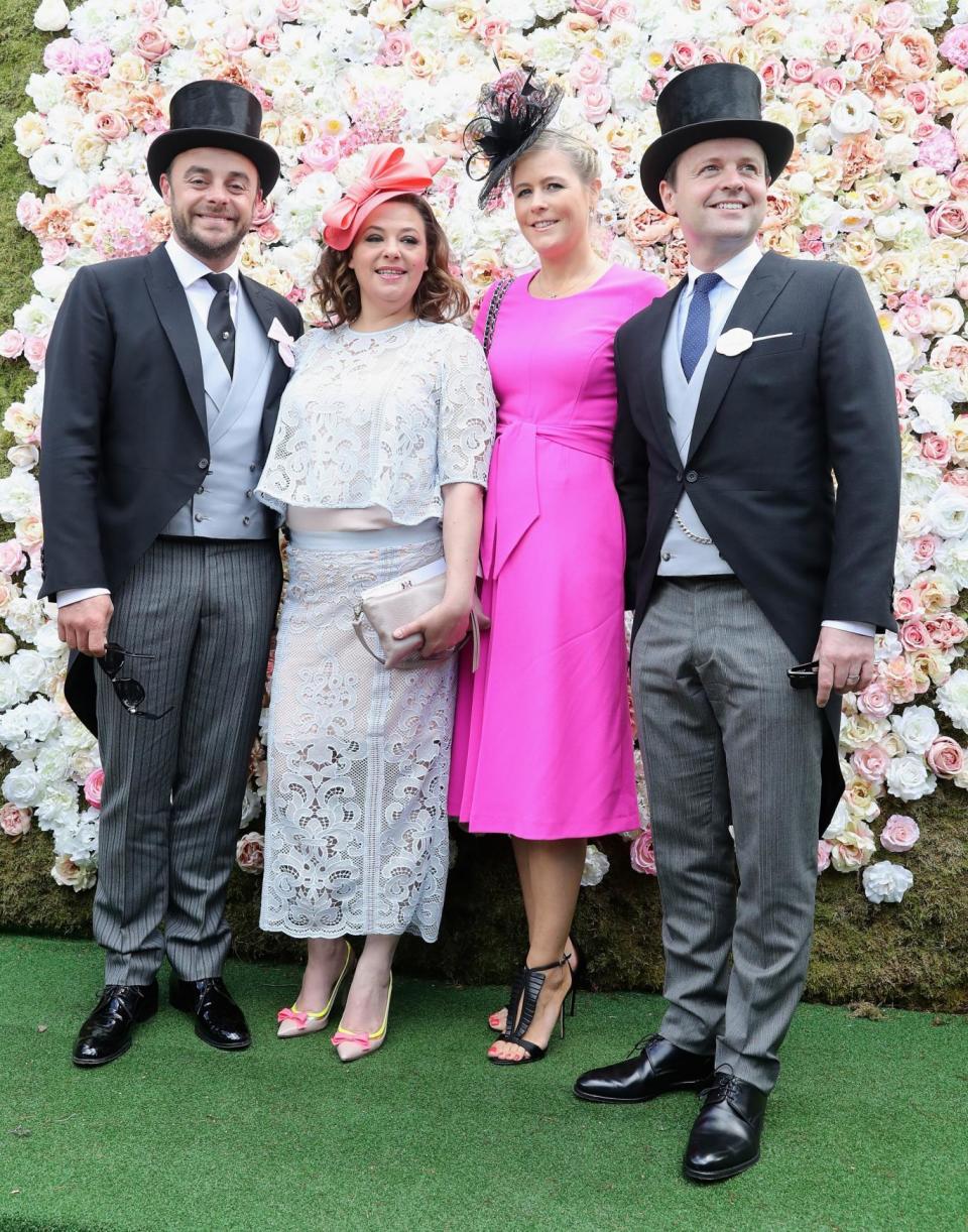 Awkward: Ant McPartlin with Lisa Armstrong and Declan Donnelly and his wife (Getty Images)