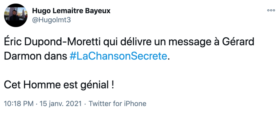 Eric Dupond-Moretti dans La chanson secrète sur TF1 : les internautes très surpris par l’apparition du ministre de la Justice