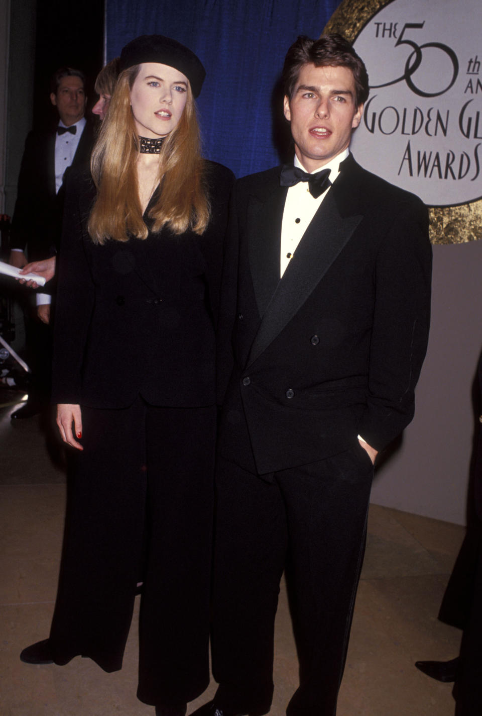 Actress Nicole Kidman and actor Tom Cruise attend the 50th Annual Golden Globe Awards on January 23, 1993 at Beverly Hilton Hotel in Beverly Hills, California. (Photo by Ron Galella, Ltd./Ron Galella Collection via Getty Images)