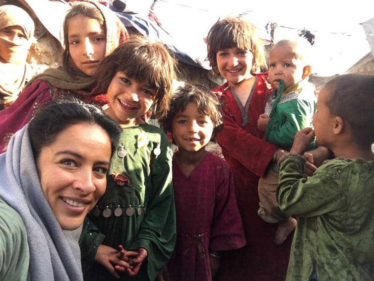 <span class="caption">Afghan-British film director and women’s rights activist Najia Khaan during filming.</span> <span class="attribution"><span class="source">Najia Khaan</span>, <span class="license">Author provided</span></span>