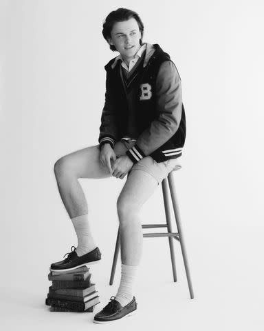 <p>Colette Aboussouan</p> Brunello Cucinelli jacket, Polo Ralph Lauren sweater vest, Museum of Peace & Quiet shirt, HermÃ©s shorts, Falke socks, and Sebago shoes.