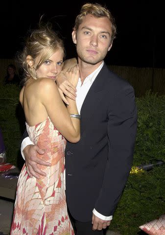 <p>Dave Benett/Getty Images</p> Sienna Miller (left) and Jude Law on June 16, 2004