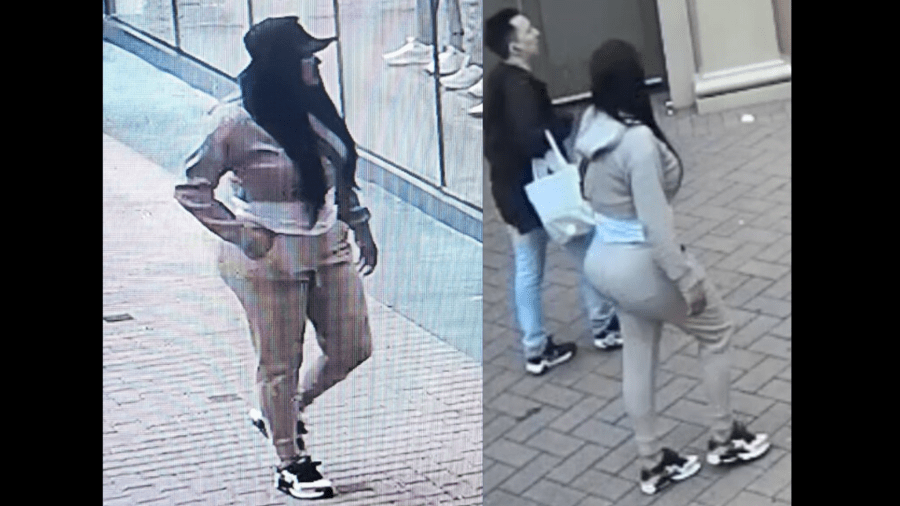 A suspect wanted for a theft targeting an athletic clothing store at the Irvine Spectrum mall. (Irvine Police Department)