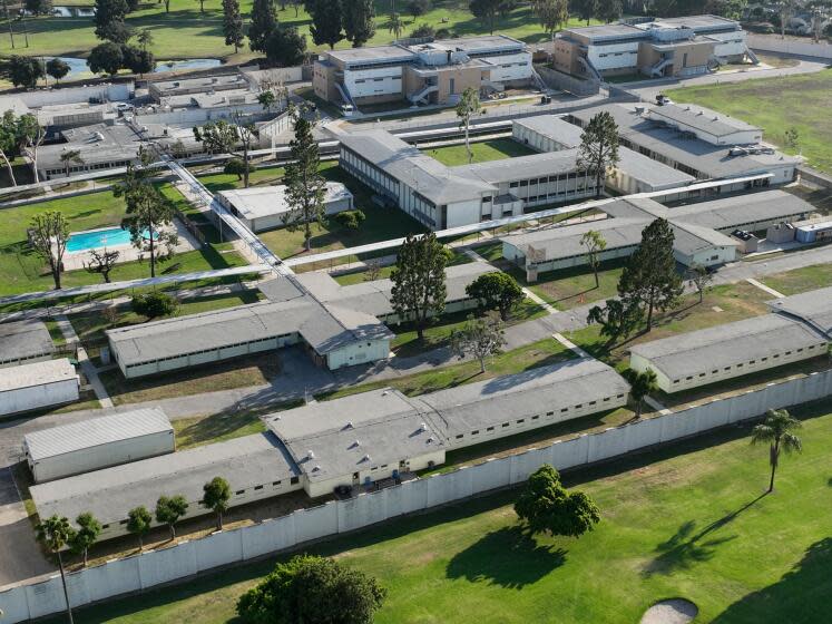 Downey, CA - June 29: Aerial view of Los Padrinos Juvenile Hall in Downey Thursday, June 29, 2023. (Allen J. Schaben / Los Angeles Times)