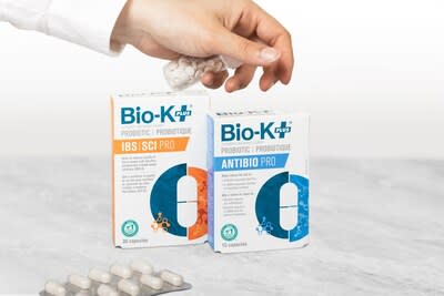 The Pro line is made up of two products, IBS Pro for irritable bowel syndrome and Antibio Pro when taking antibiotics. (CNW Group/Bio-K+, A Kerry Company)