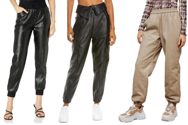 Where to buy the perfect leather or faux leather joggers according