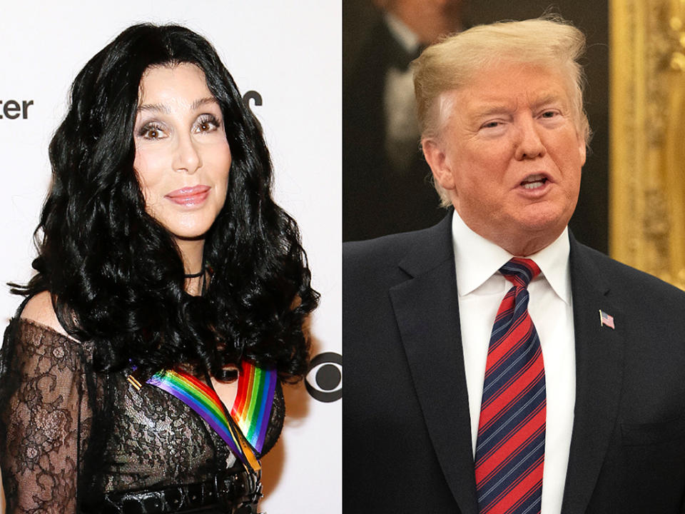 Cher and President Trump. (Photo: Getty Images)