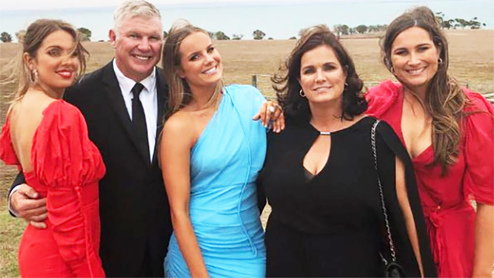 Danny Frawley, pictured here with his family before his tragic death.