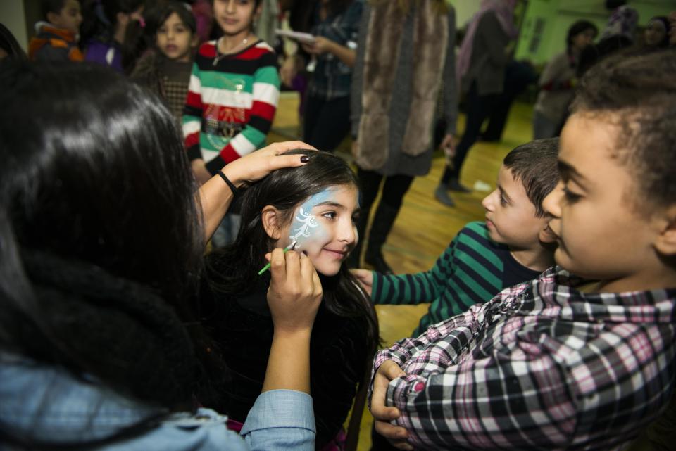 UNION CITY, NJ - DECEMBER 20:  Syrian refugees are welcomed to the United States at a party in their honor at the North Hudson Islamic Educational Center in Union City, New Jersey on Sunday Dec. 20, 2015. (Photo by Damon Dahlen, Huffington Post) *** Local Caption *** 