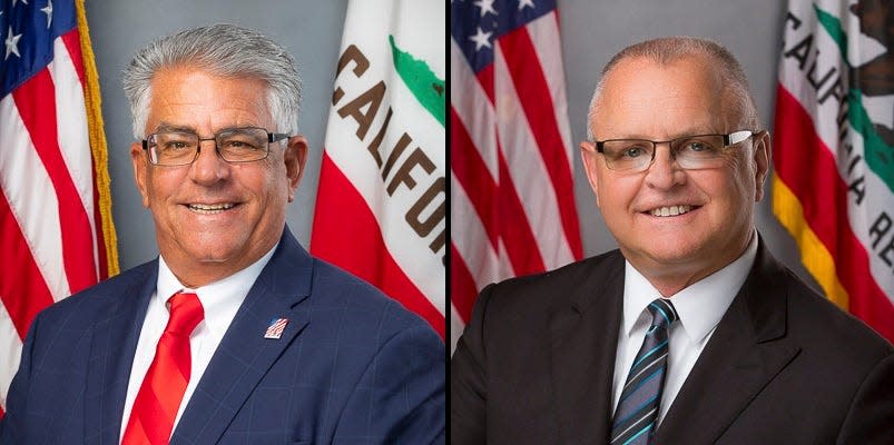 Assembly incumbents Thurston “Smith Smith (left) with District 33 and Tom Lackey with District 36, are among the primary election candidates in the race for Assembly District 34, which encompasses much of the High Desert.