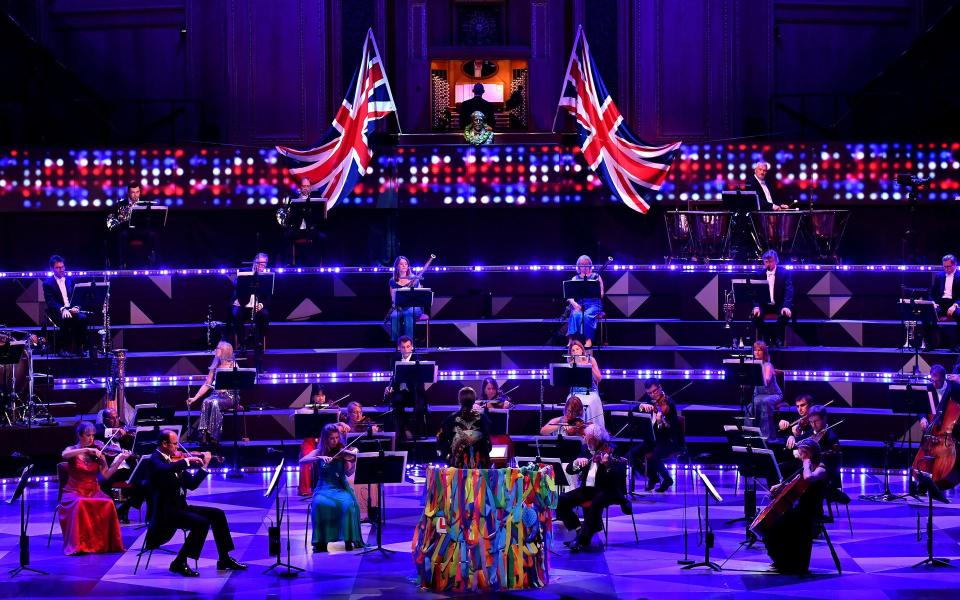 Last Night of the Proms and conductor, Dalia Stasevska with a reduced orchestra - Chris Christodoulou