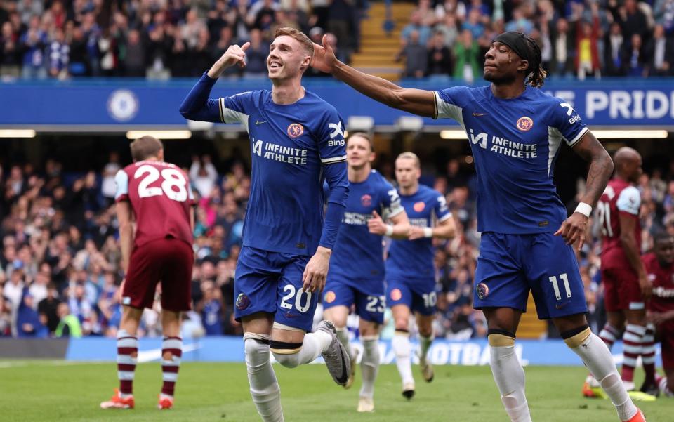 Chelsea's Cole Palmer celebrates scoring their first goal