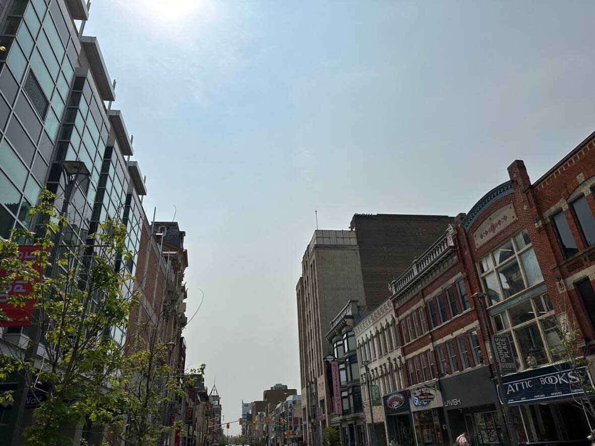 Meteorologist Peter Kimbell says smoke above southwestern Ontario is likely to manifest itself mainly as hazy skies, rather than poor air quality. (Alessio Donnini/CBC News - image credit)