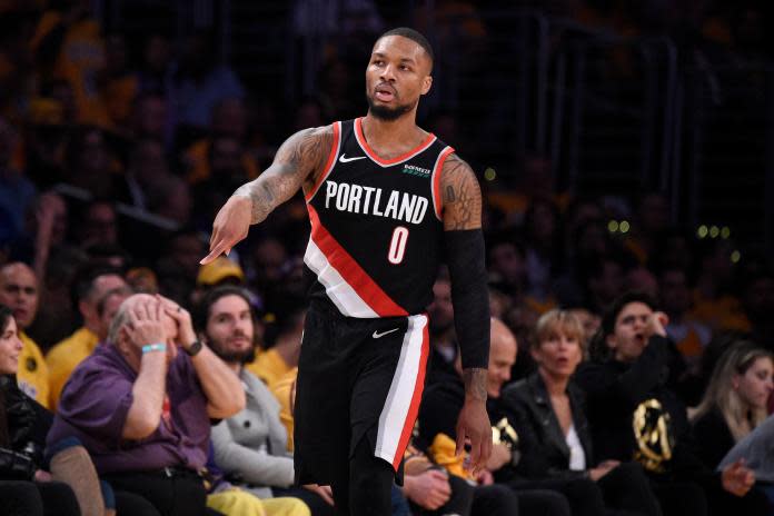 ▲拓荒者明星後衛Damian Lillard。(圖／美聯社／達志影像)