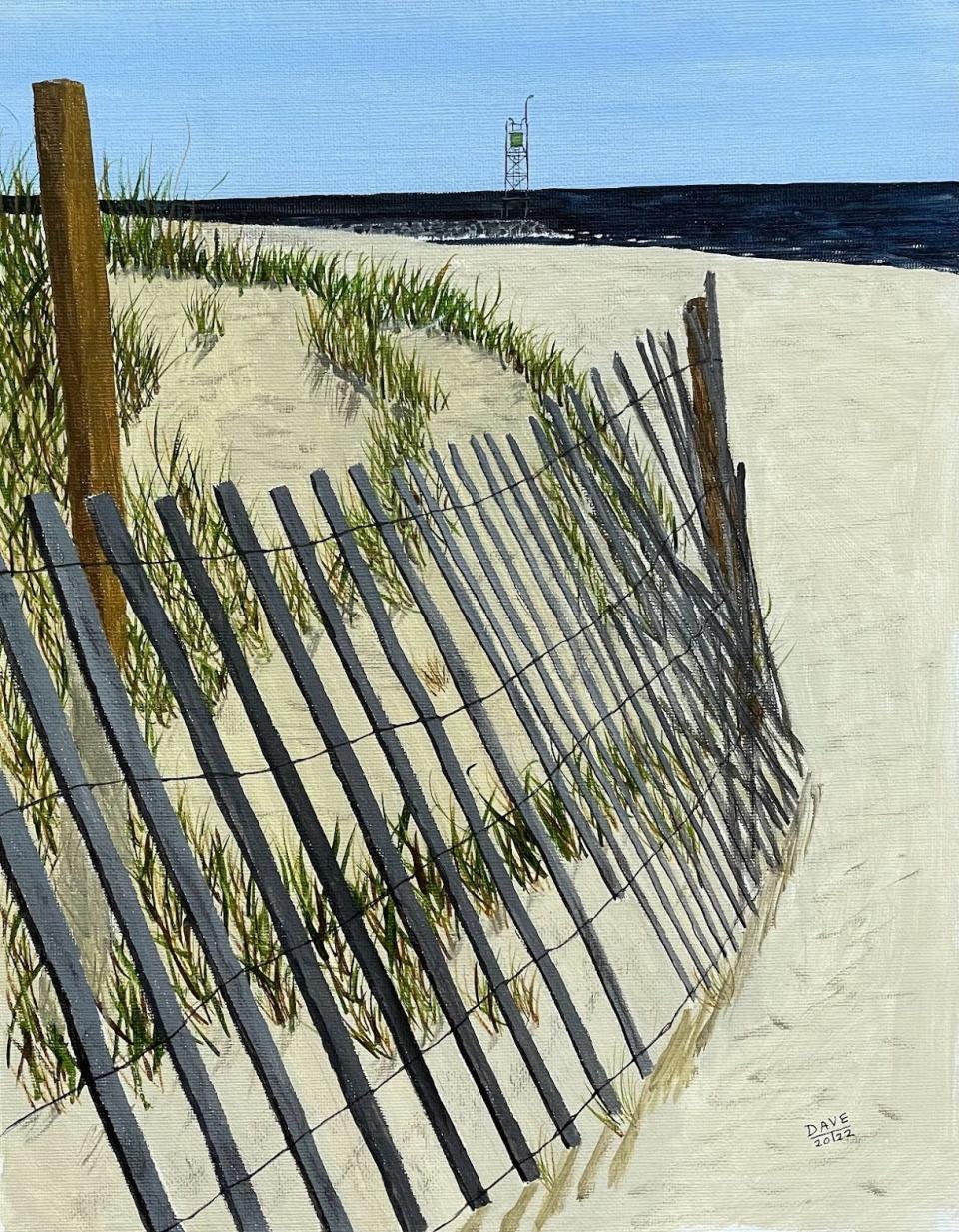 Fence Dunes an acrylic by Dave Turbide