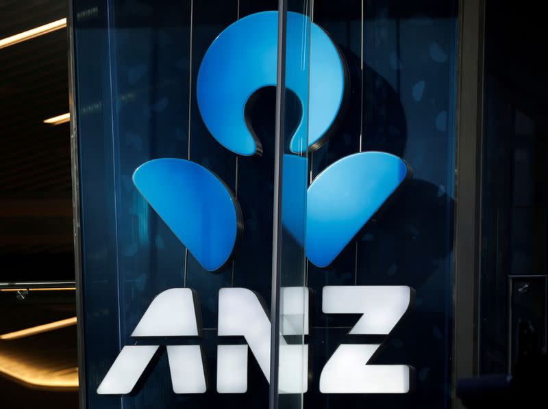 FILE PHOTO: An ANZ bank logo is pictured in Sydney