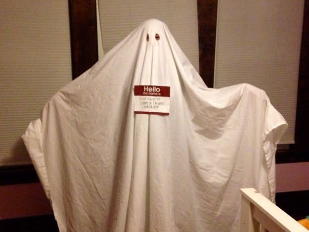 person in a sheet