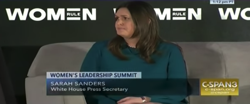 Sanders speaks during the sixth annual Women Rule Summit (Politico)