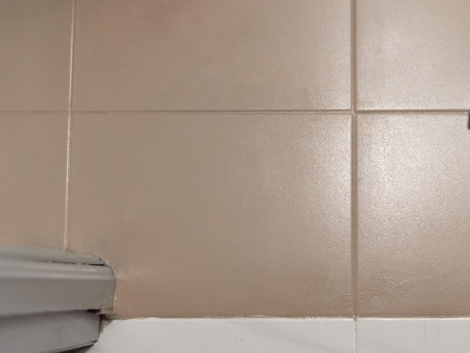 Beige bathroom tile