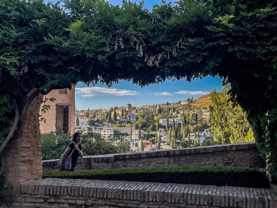 A view of the Alhambra Palace in Granada, Spain.