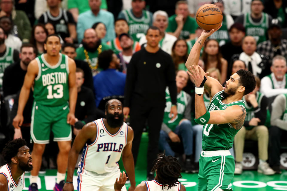 Jayson Tatum。(Photo by Adam Glanzman/Getty Images)