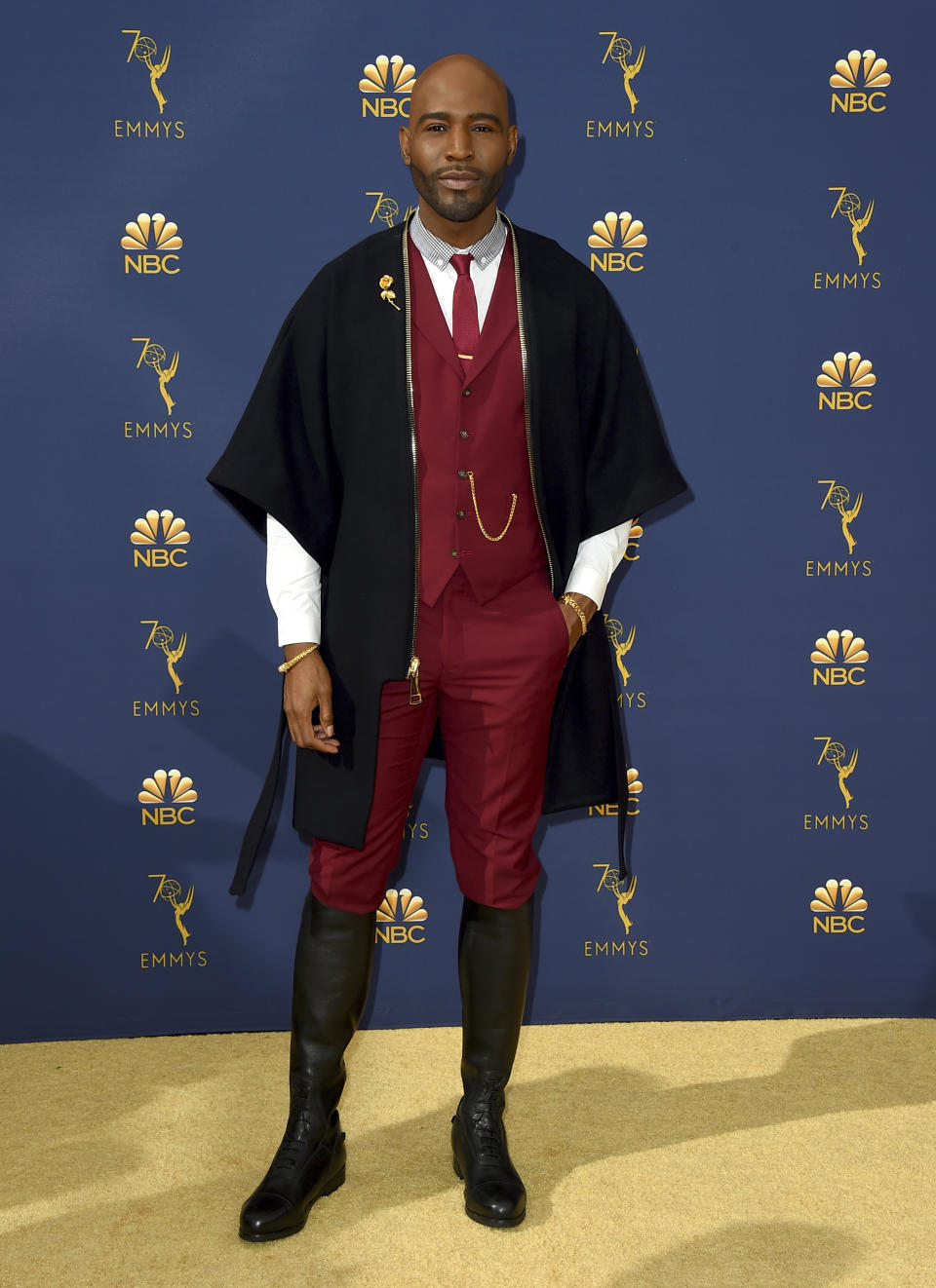 Karamo Brown arrives at the 70th Primetime Emmy Awards on Monday, Sept. 17, 2018, at the Microsoft Theater in Los Angeles. (Photo by Jordan Strauss/Invision/AP)