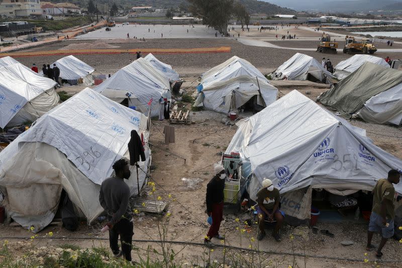 FILE PHOTO: Mavrovouni refugee camp on the island of Lesbos