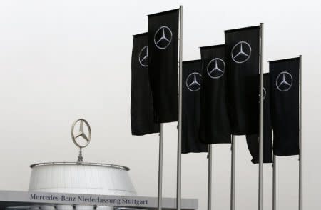 FILE PHOTO: The Mercedes dealership of the south-western German city of Stuttgart is pictured before the annual news conference of Daimler AG in Stuttgart, Germany, February 2, 2017.   REUTERS/Michaela Rehle/File Photo