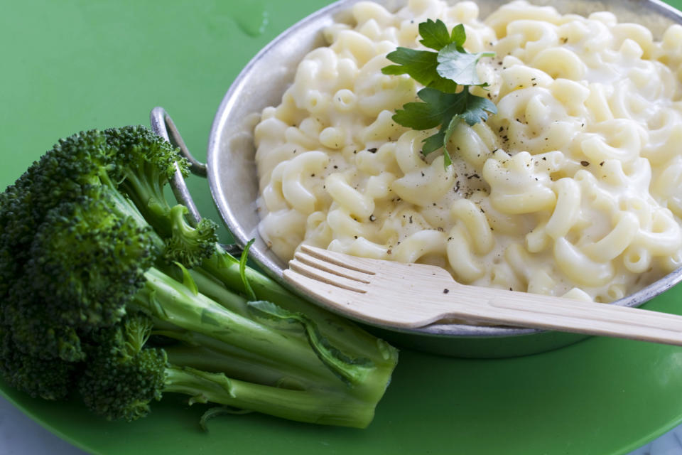 In this image taken on April 22, 2013, modernist mac and cheese is shown served in a bowl in Concord, N.H. (AP Photo/Matthew Mead)