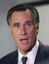 U.S. Sen. Mitt Romney, R-Utah, speaks with reporters after visiting with local officials to discuss how the four-week partial government shutdown is impacting an area with several major federal employers, including the Internal Revenue Service, Friday Jan., 18, 2019, in Ogden, Utah. (AP Photo/Rick Bowmer)