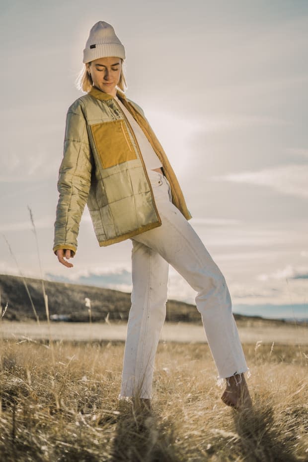 A jacket made with milkweed batting by May West.