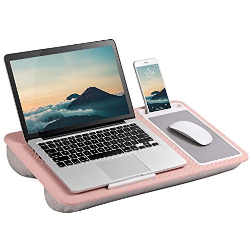 8) Home Office Lap Desk With Device Ledge, Mouse Pad, and Phone Holder