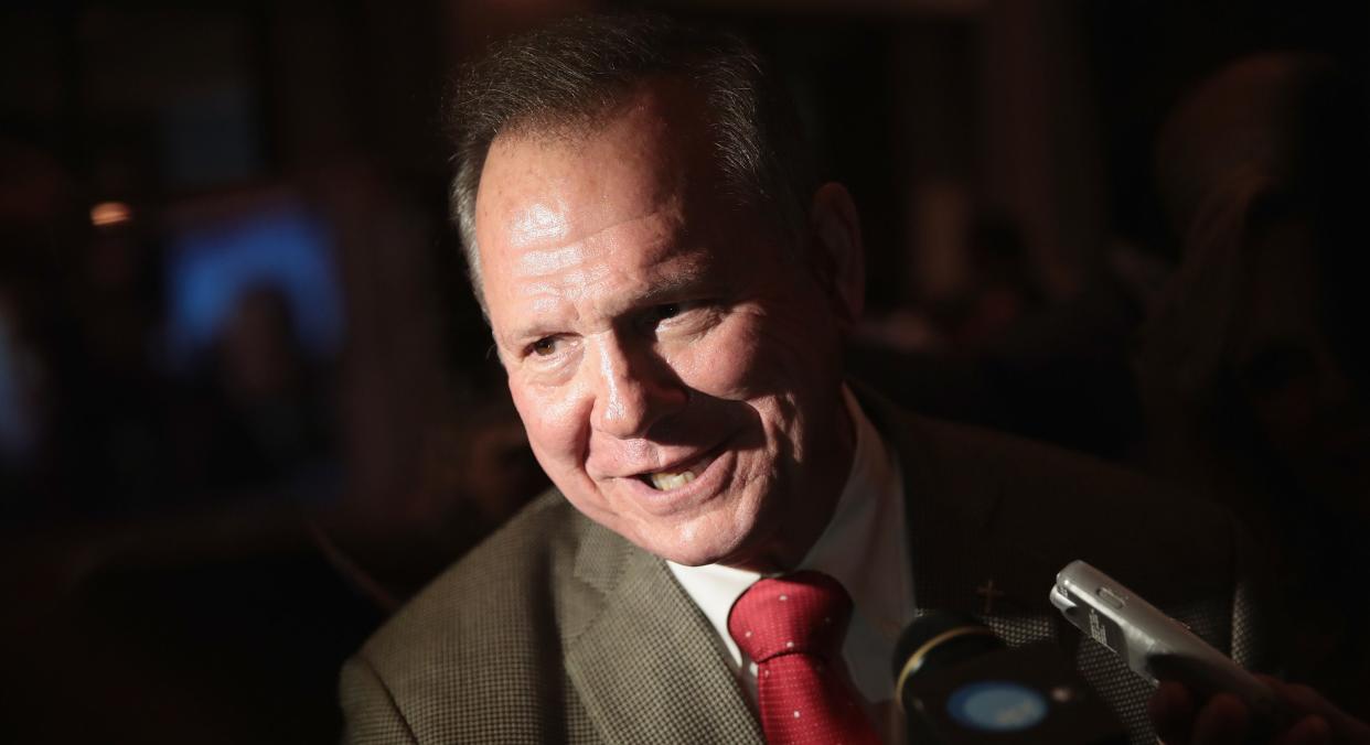 Roy Moore is running for Senate and has faced questions about his pay from his foundation. (Photo: Scott Olson via Getty Images)