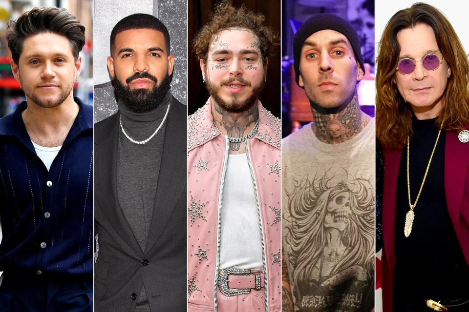 Post Malone, Niall Horan, Drake, Ozzy Osbourne and Travis Barker