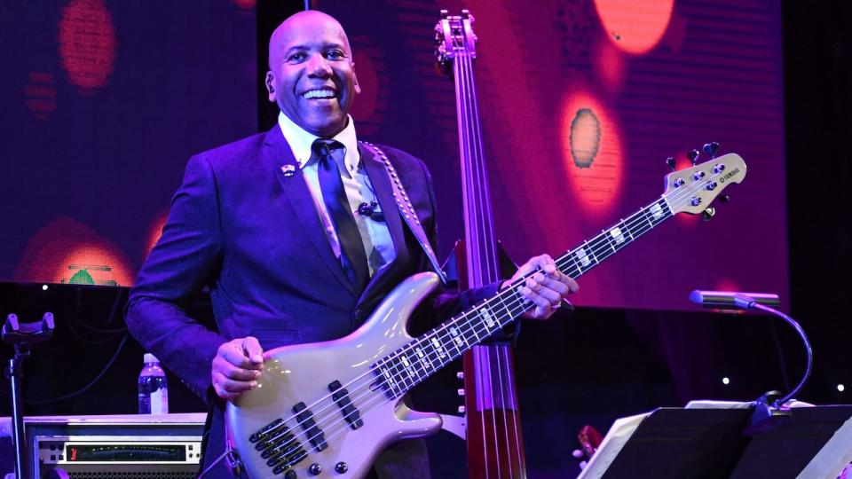 Nathan East at the FIDF Western Region Gala at The Beverly Hilton Hotel on November 2, 2017 in Beverly Hills, California.