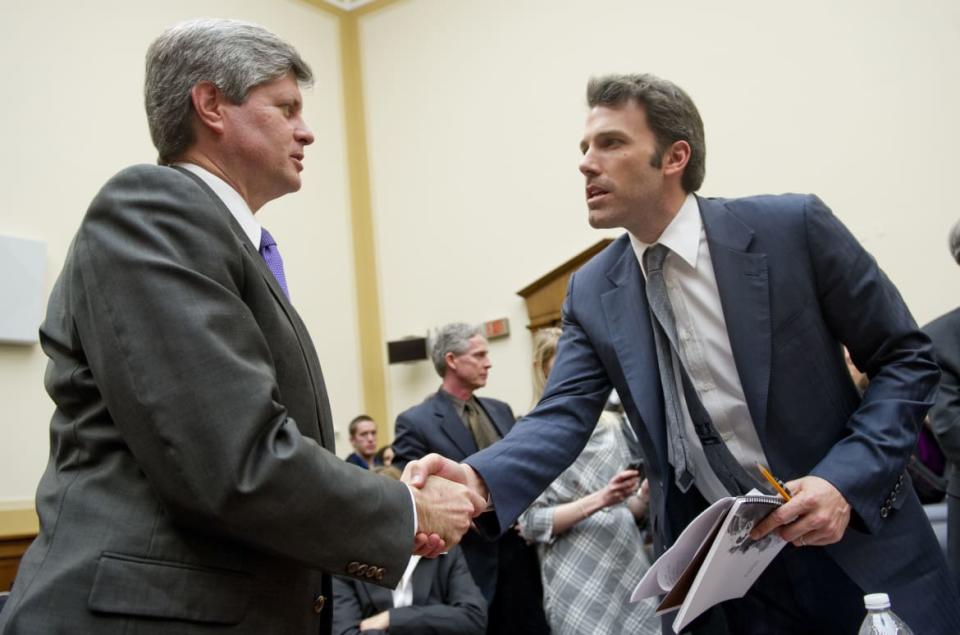<div class="inline-image__caption"><p>Rep. Jeff Fortenberry shakes hands with Ben Affleck after the actor testified on the Democratic Republic of Congo before the House Foreign Affairs Committee's Africa, Global Health and Human Rights Subcommittee in 2011.</p></div> <div class="inline-image__credit">Saul Loeb/Getty</div>