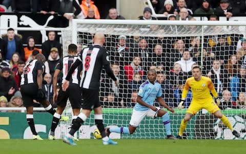 Newcastle United's Jetro Willems scores their first goal  - Credit: Reuters