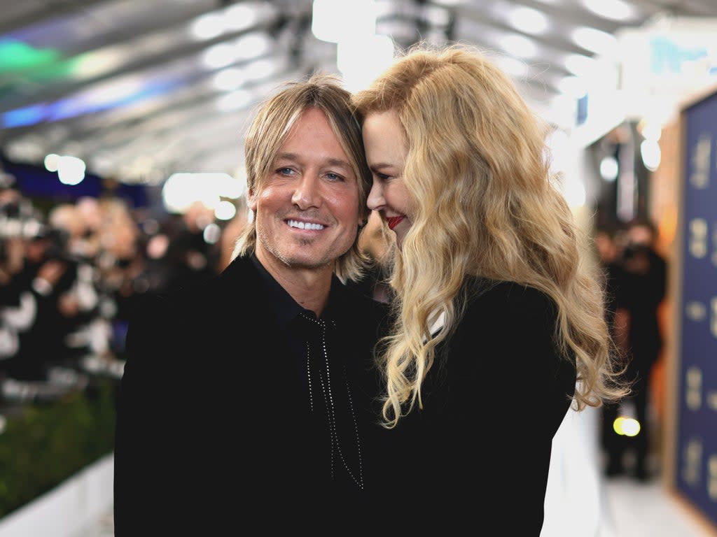 Keith Urban and Nicole Kidman attend the 28th Screen Actors Guild Awards at Barker Hangar on February 27, 2022 (Getty Images for WarnerMedia)