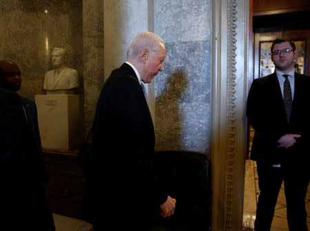 FILE PHOTO: Senator Orrin Hatch (R-UT) arrives on Capitol Hill in Washington, U.S., January 22, 2018. REUTERS/Joshua Roberts