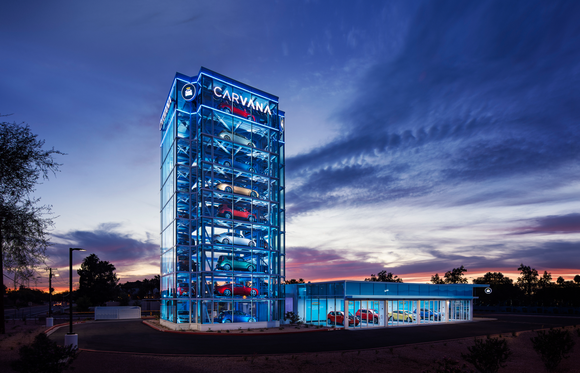 The Carvana vending machine tower in Tempe, Arizona.