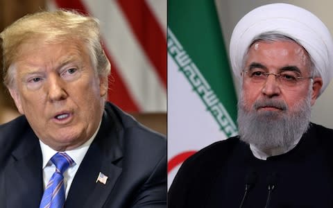 Trump and Rouhani - Credit: NICHOLAS KAMM/AFP