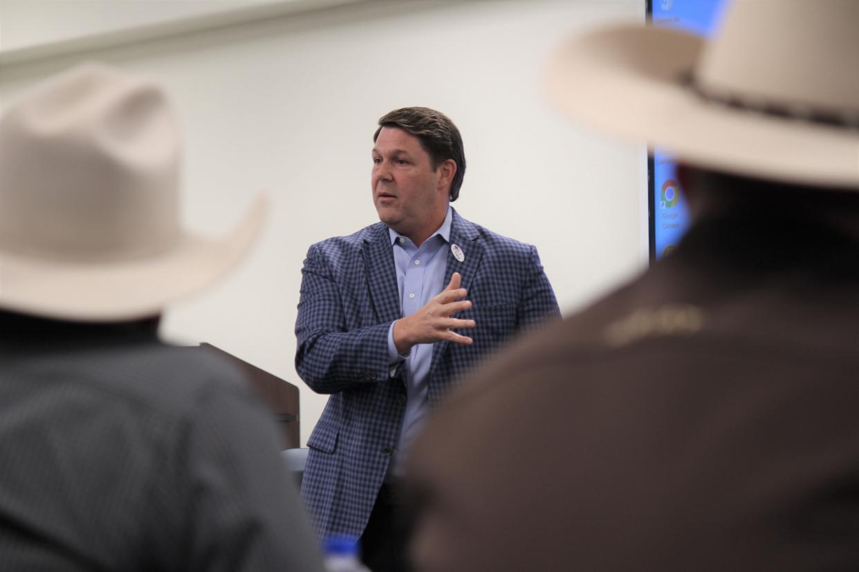 U.S. Rep. Jodey Arrington, R-Lubbock, hosts a roundtable discussion and news conference about the border crisis with local law enforcement and state officials Tuesday morning in Lubbock.