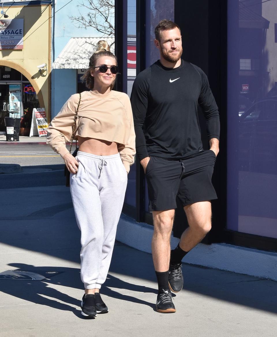 <p>The pandemic has caused strain on new relationships and even more strain on relatively new marriages. In July, dancer Julianne Hough and her husband, NHL player Brooks Laich, <a href="https://www.usmagazine.com/celebrity-news/news/julianne-hough-brooks-laich-split-after-nearly-3-years-of-marriage/" rel="nofollow noopener" target="_blank" data-ylk="slk:announced their separation;elm:context_link;itc:0;sec:content-canvas" class="link ">announced their separation</a> after nearly three years of marriage. </p><p>Rumors of their split swirled when they spoke out about quarantining separately, but they have since reunited during COVID-19, and Brooks was spotted at Julianne's birthday bash recently.</p>