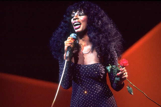 <p>Paul Natkin/Getty</p> Donna Summer performing in July 1983